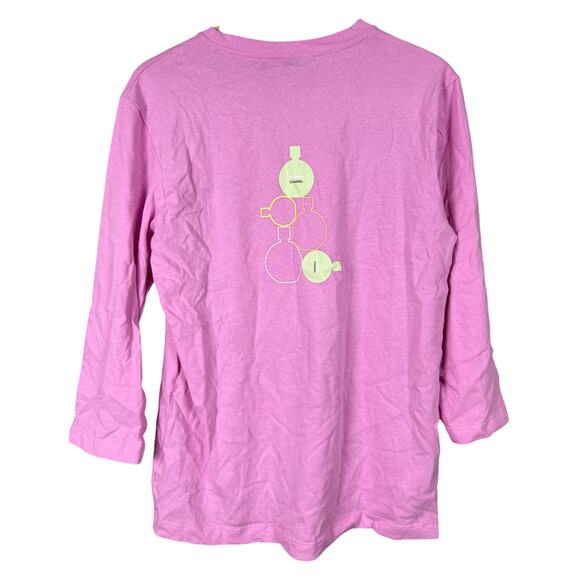 Chanel Fragrance Everywhere Pink Long Sleeve Women Shirt Size Medium - Picture 2 of 7